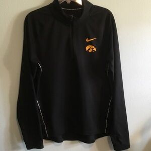 Nike Black Quarter-Zip Pullover with Iowa Hawkeye Logo